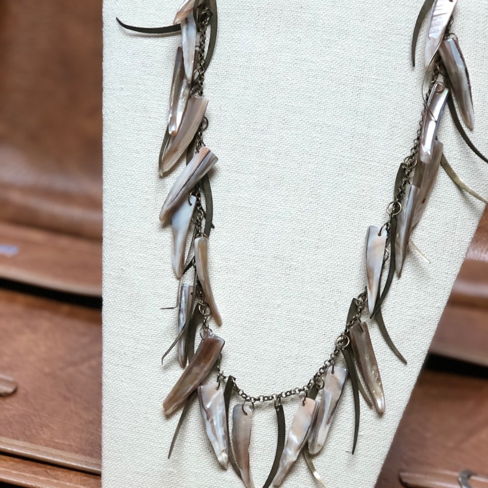 Faux shark tooth necklace